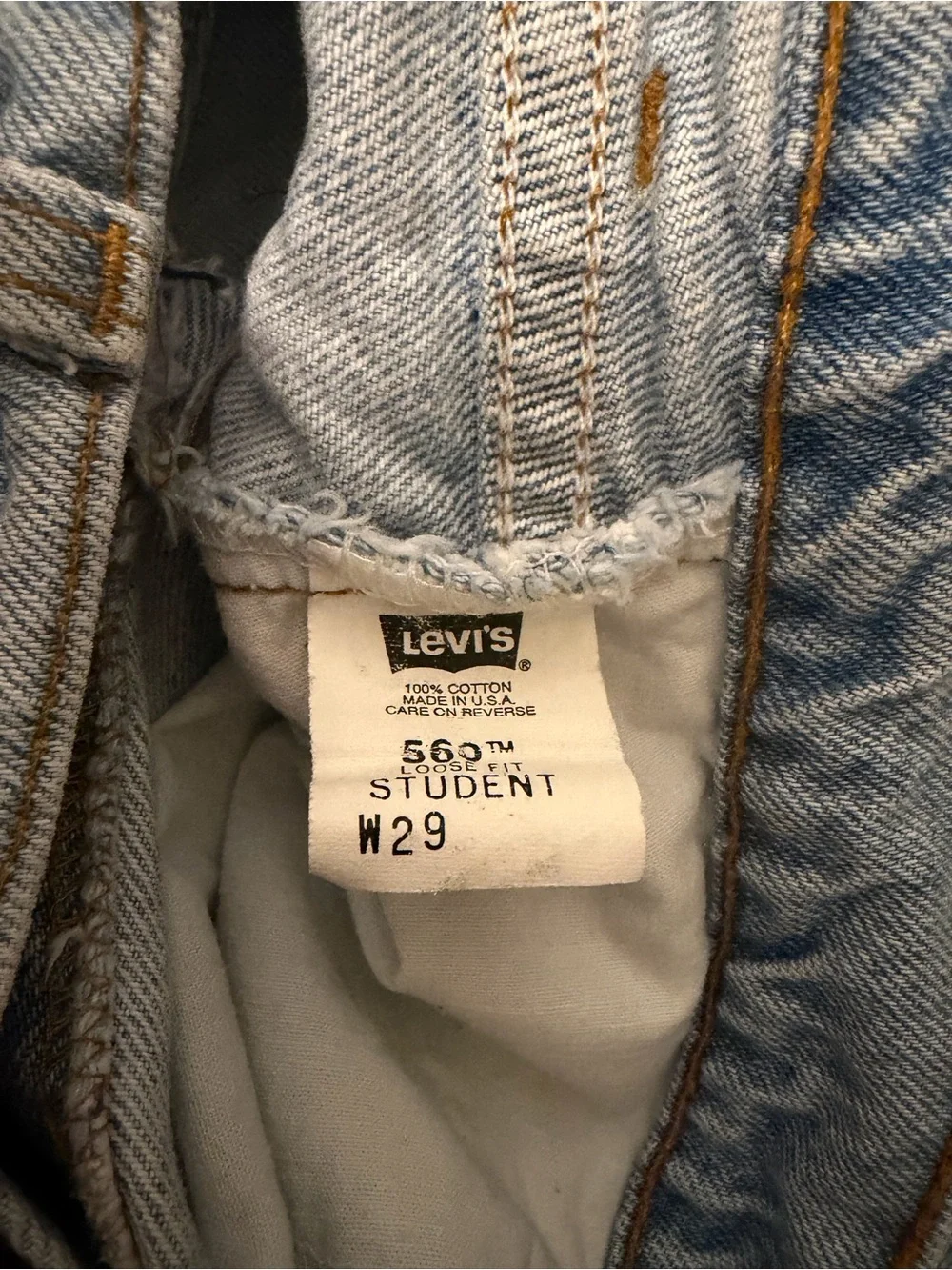 Vintage 90s Levi’s 560 Student Loose Fit Light Wash Long Denim Short Dad Jorts